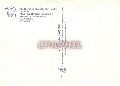 La Clusaz — vista geral — Éditions d'art Yvon, n° 10 74 0817 — Verso