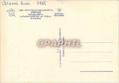 Station van het Beaufortin — Arenches — uitgever Couleurs Naturelles — Achterkant