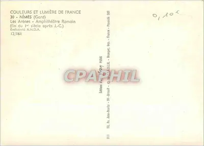 Nîmes — Amphiteatr Rzymski — Éditions Jean-Arueil — Rewers