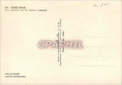 Nîmes (Gard) — Visão aérea das Arênes romanas — Rella — Verso