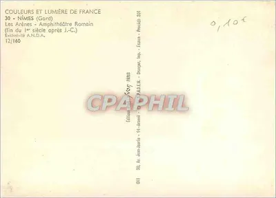 Nîmes - Amphitéatro Romano — fim do Iº século após Cristo — edição Si-Acuel, Paris — Verso