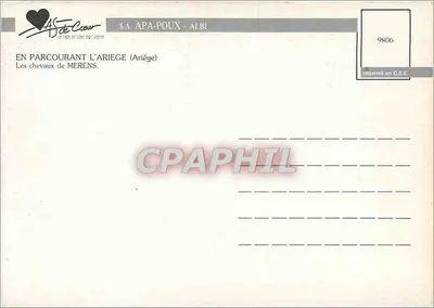 Caballitos de Merens — Montañas nevadas — S.A. APA-POUX - ALBI n°9806 — Reverso