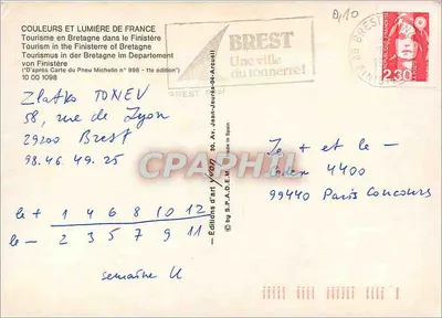 Brest — Finistère — Kunstuitgaven Yvon — Achterkant
