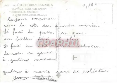 A Costa das Grandes Marés — Granville, Saint-Pair, Julloville, Carolles, Le Mont Saint-Michel (Manche) — Edições Yves, Bécquigny — Verso
