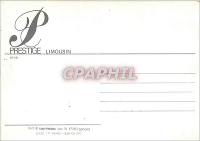 Stary mężczyzna palący papierosa — przed białym murzem — Prestige Limousin B7-P31 — Rewers