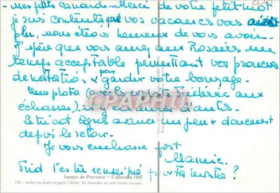 Olijfbos — lavendelveld — Beelden van Provence — Collectie 1985 — Achterkant