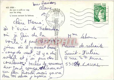 Ancoragem e barcos em Jos — Edições JOS n°4984 — Verso