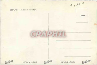 Belfort — O leão de Belfort — editor Pelletier — Verso
