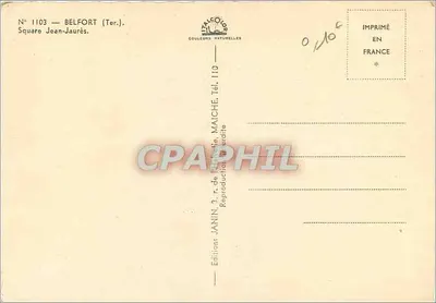 Square Jean-Jaurès — Belfort — Edições Janin — Verso