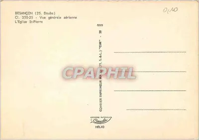 Besançon (25. Doubs) — Vista general aérea — La Iglesia de San Pedro — Combier Editor (71. S.&L.) — Reverso
