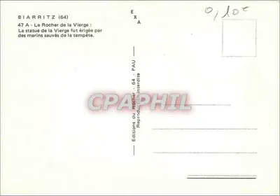 Biarritz (64) — O Rocher da Virgem — Éditions du Rocher - 64 - PAU — Verso