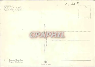 Biarritz (B.P.) — L'Atalaye i Port des Pêcheurs. Z lewej Strzyżna Świętej Eugenii — Wydawnictwo REX — Rewers