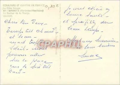 De Roche van de Maagd — Biarritz (Pyreneeën-Atlantiek) — Uitgave Jean-Jaures — Achterkant