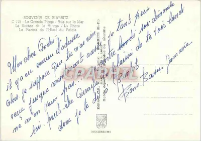 Biarritz — Lembrete de Biarritz — Éditions H. Louis — Verso