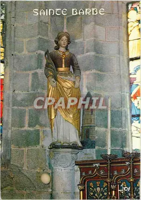 Santa Bárbara — estátua em uma igreja — editor JOS CHATEAULIN, n° B.7639