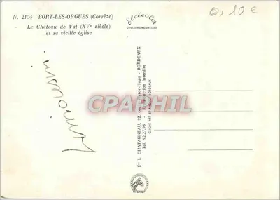 Castelo de Val — Bort-les-Orgues (Corrèze) — Editor Elcée, n° 2154 — Verso