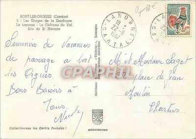 Bort-les-Orgues — zapora i zamek — Wydawnictwo Diplôme — Rewers