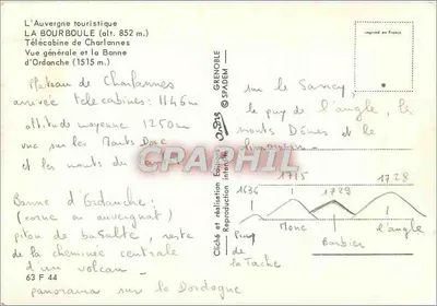 La Bourboule — Ogólny widok i Banne d'Ordanche — Télécabine de Charlanne — Grenoble — Rewers