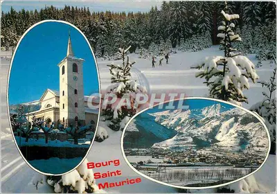 Bourg Saint Maurice — vista invernal com igreja e montanhas —