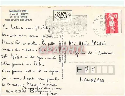 Marais Poitevin — paisagem fluvial e canais — Images de France, CompA Cartérie — Verso