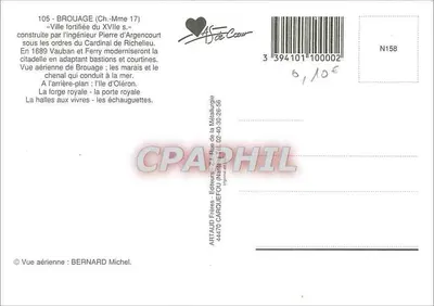 Brouage — cidade fortificada do século XVII — ARTAUD Frères, N°158 — Verso