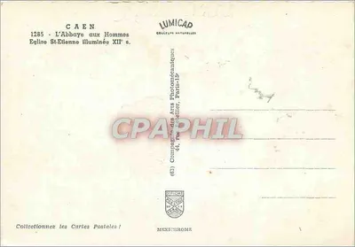 Caen — Klasztor Mężczyzn, Kościół św. Etienne oświetlony w XII wieku — IRIS — Rewers