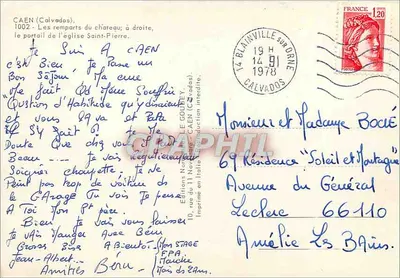 Caen — Zamek i portal kościoła Świętego Piotra — Wydawnictwo N. Le Goube, Caen — Rewers