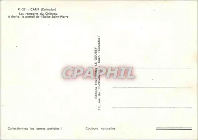 Caen (Calvados) — I bastioni del Castello e l'ingresso della Chiesa di San Pietro — Editore LE GOUBEY — Verso