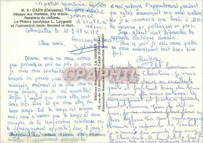 Caen — Katedra, rzeźba Phénix, kwitnący ogród — Emy — Rewers