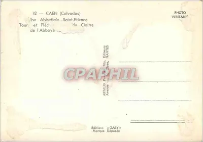 Caen — Abbey Saint-Étienne — Tower and Spire of the Cloister — Editions Gaby — Back