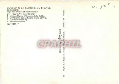 Sarlat — Terra das Trufas e dos Castelos — Éditions Yvon — Verso