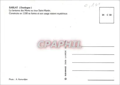 Sarlat (Dordogne) — A lanterna dos Mortos ou torre Saint-Martin — SUD-IMAGE — Verso