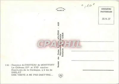 मॉंटफोर्ट के किला — 15वीं और 16वीं शताब्दी के क्षेत्र — सोसाइटे डेस कार्टेस पोस्टल्स एएफए-पौक्स - अल्बी — पीछे
