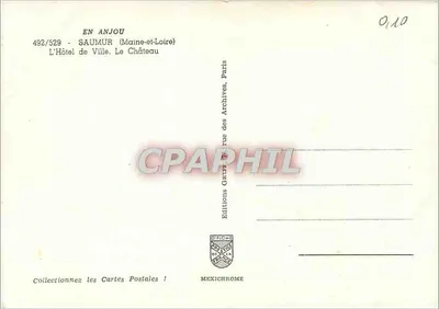 Saumur — Zamek i Ratusz — Wydawnictwo Greff, Paryż — Rewers