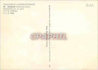 Saumur — Vista del Castillo — Ediciones de arte Yvon — Reverso