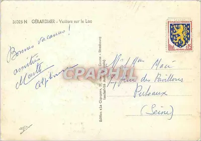 Veleros no lago — Edição La Cigogne — n° 36025 N — Verso