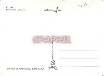 Toulon — Panoramische uitzicht met de Marine Nationale — Les Editions Aris, n° C 1116 — Achterkant