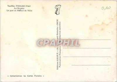 Toulon (Var) — El puerto y el Ayuntamiento — Ediciones S.E.P.T. - Niza — Reverso