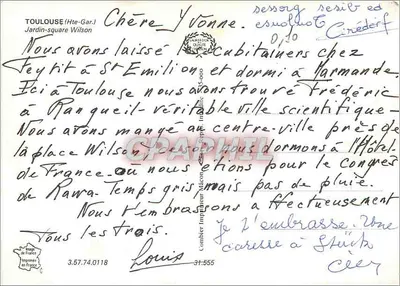 Ogród Wilson — Toulouse — Imprimerie de France — Rewers