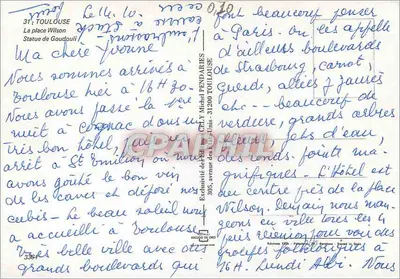 Place Wilson — Toulouse — Éditeur Coly, n°335-1 — Verso