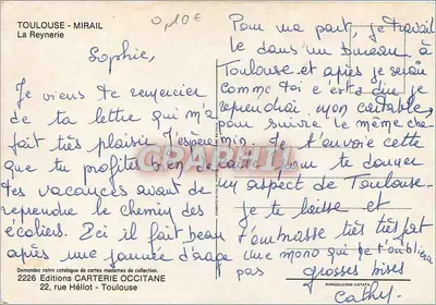 Toulouse - Mirail — La Reynerie — Wydawnictwo CARTERIE OCCITANE, nr 2226 — Rewers