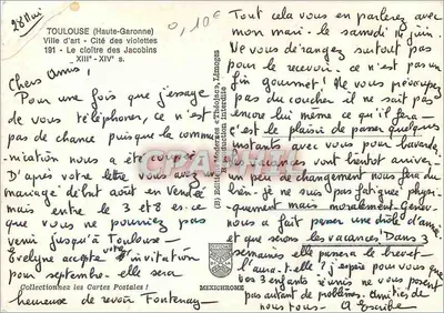 Toulouse - Cité des Jacobins — XIIIe-XIVe eeuw — Uitgever IRIS — Achterkant