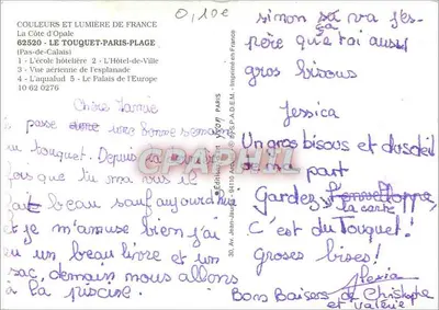 Le Touquet — Widok z lotu ptaka esplanady — Wydawnictwo Jean-Jaurès — Rewers