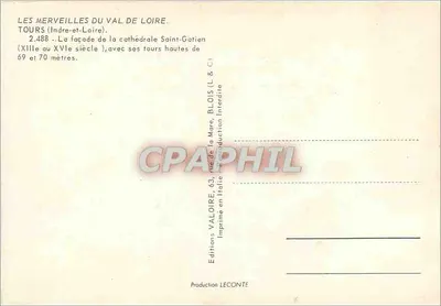 Tours — Catedral São Gatien — Edições Valoire — Verso