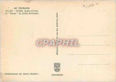 Il "Panier" del Giardino Botanico — Tours (Indre-et-Loire) — Éditions Archives, Parigi — Verso