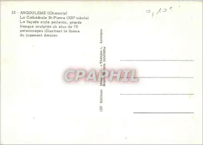 Angoulême — Katedra Świętego Piotra (XII wiek) — Wydawnictwo Théodiac — Rewers