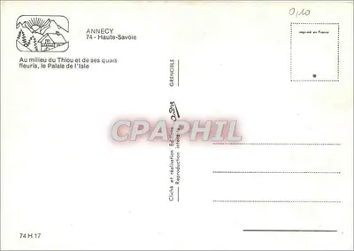 Anneyce — W środku Thiou i jego kwitnących nabrzeż, Pałac na Wyspie — Éditions Interdites, Grenoble — Rewers