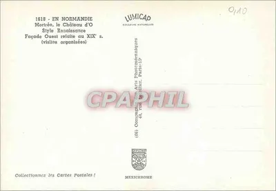 Mortrée — Zamek O — Odbudowana fasada zachodnia w XIX wieku — LUMICAP — Rewers