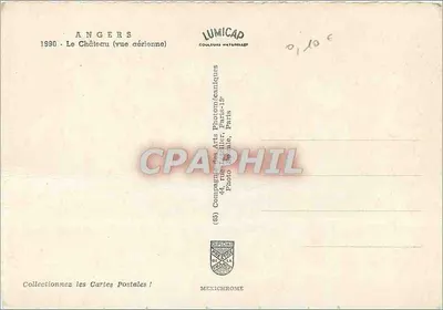 Angers — O Castelo (visão aérea) — LUMICAP — Verso