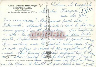 La Porte-Supérieure — Riquewihr (Haut-Rhin) — Wydawnictwo Hachette — Rewers